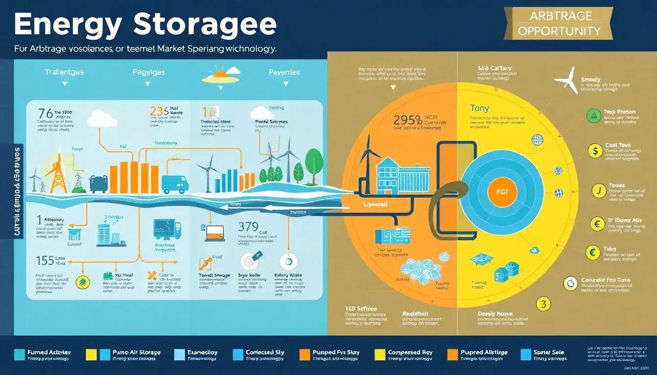 How do different types of energy storage technologies compare in terms of arbitrage opportunities