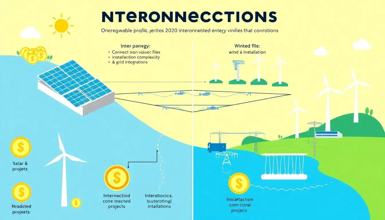 How do interconnection costs for solar and battery storage projects compare to other types of projects
