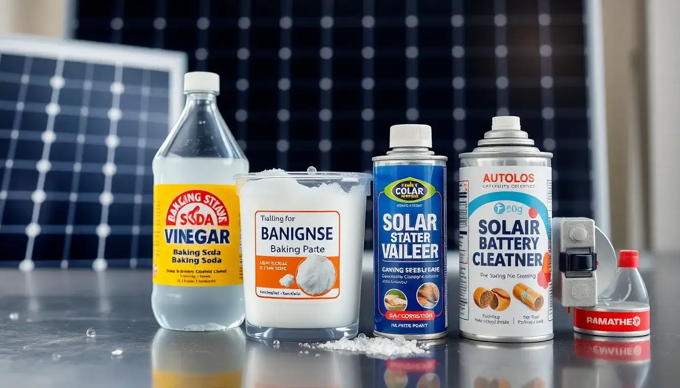 What are the best cleaning agents for solar battery terminals