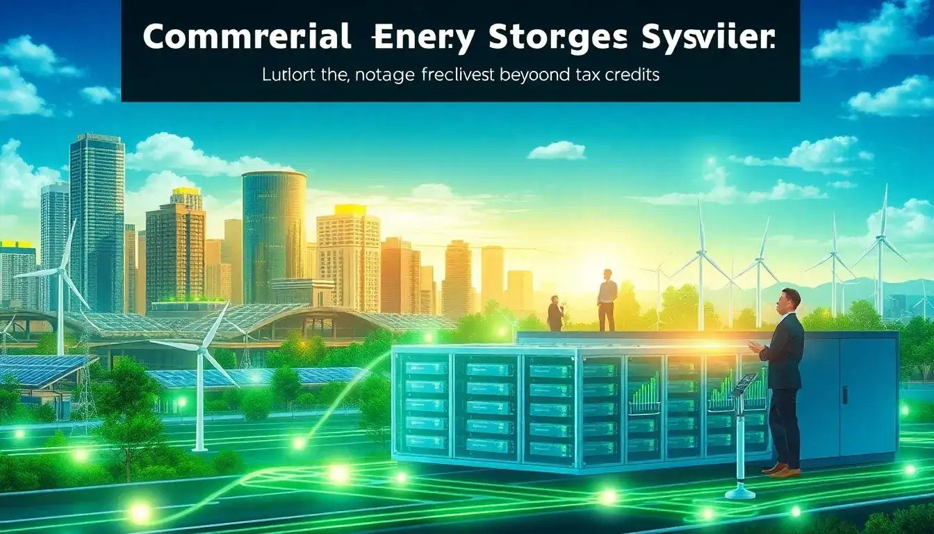 Are there any additional incentives for commercial energy storage systems beyond tax credits