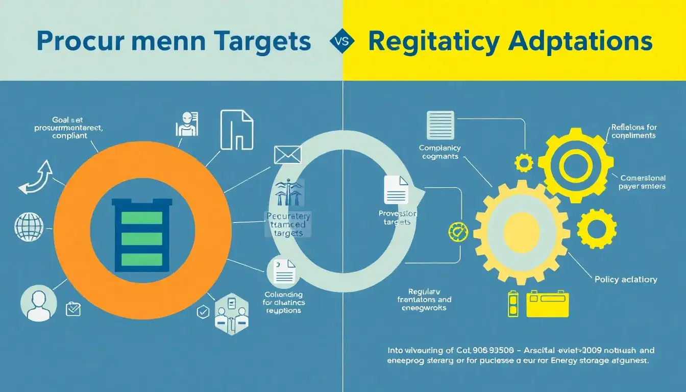 What are the key differences between procurement targets and regulatory adaptations in energy storage policies