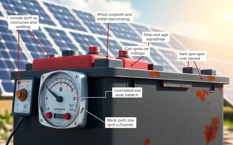 What are the signs of damage in solar batteries