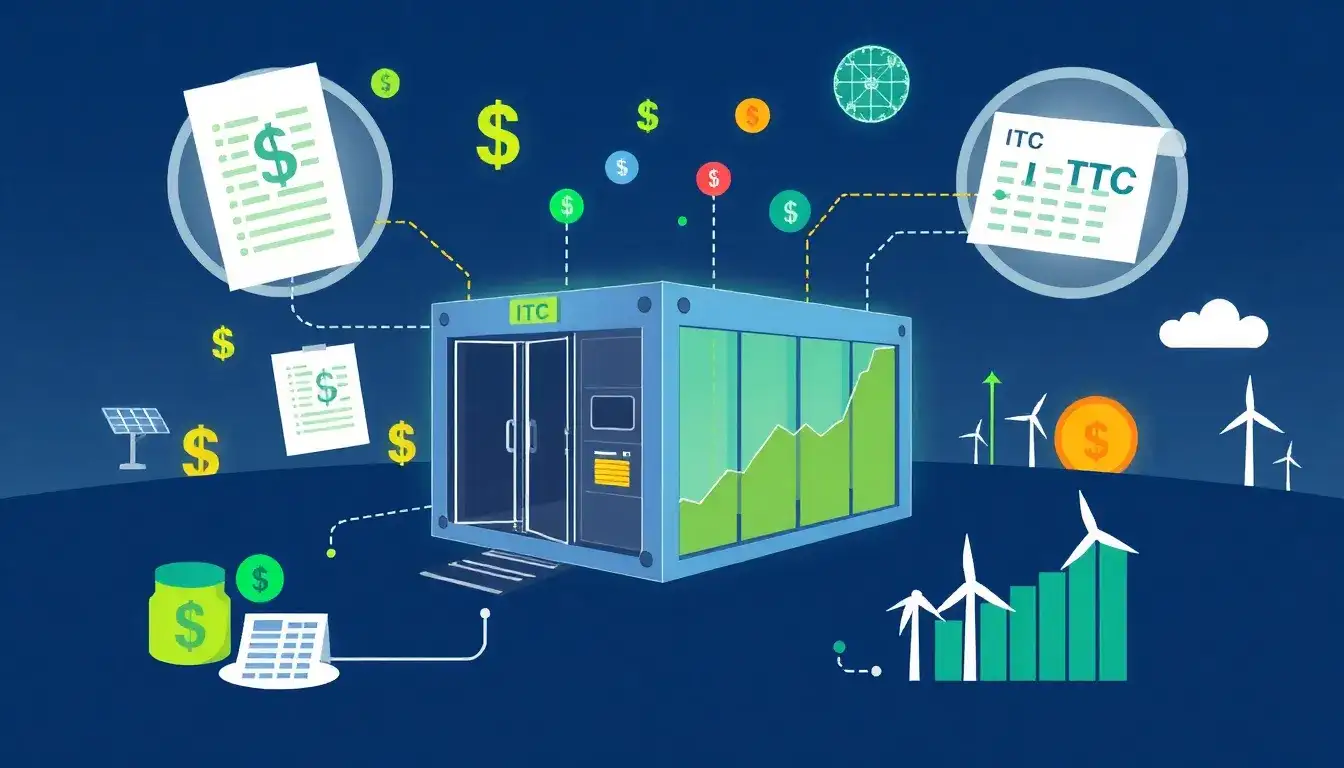 How do tax credits like the Investment Tax Credit (ITC) impact the cost of battery storage systems