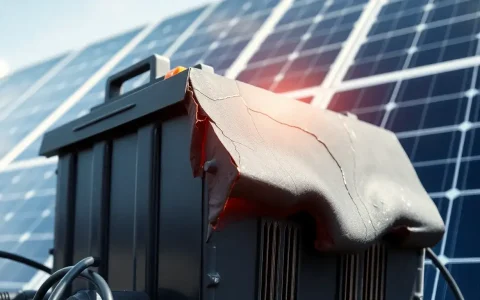 How does battery swelling affect solar battery performance