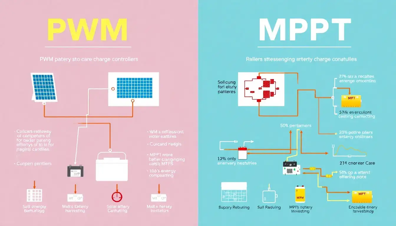 What are the differences between PWM and MPPT charge controllers