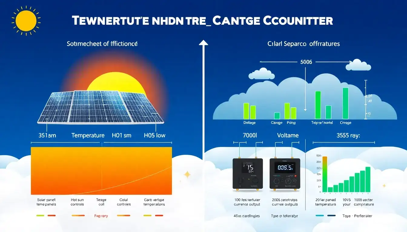 How does temperature affect the performance of solar panels and charge controllers