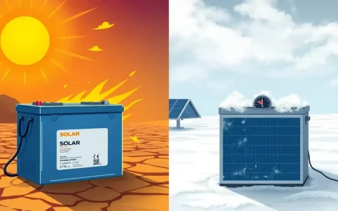 How do extreme temperatures affect solar battery performance