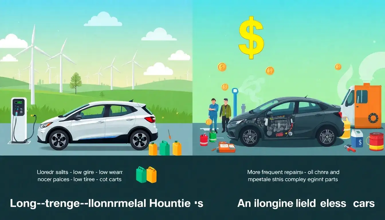How do maintenance costs for EVs compare to those for gas-powered cars over the long term