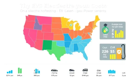 How do fuel costs for EVs vary by region compared to gas-powered cars