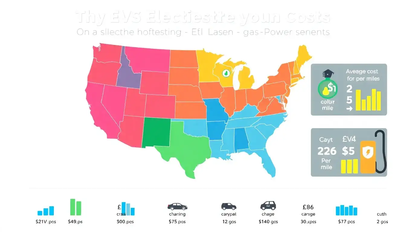 How do fuel costs for EVs vary by region compared to gas-powered cars