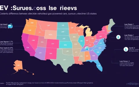 Which states have the biggest cost differences between EVs and gas-powered cars