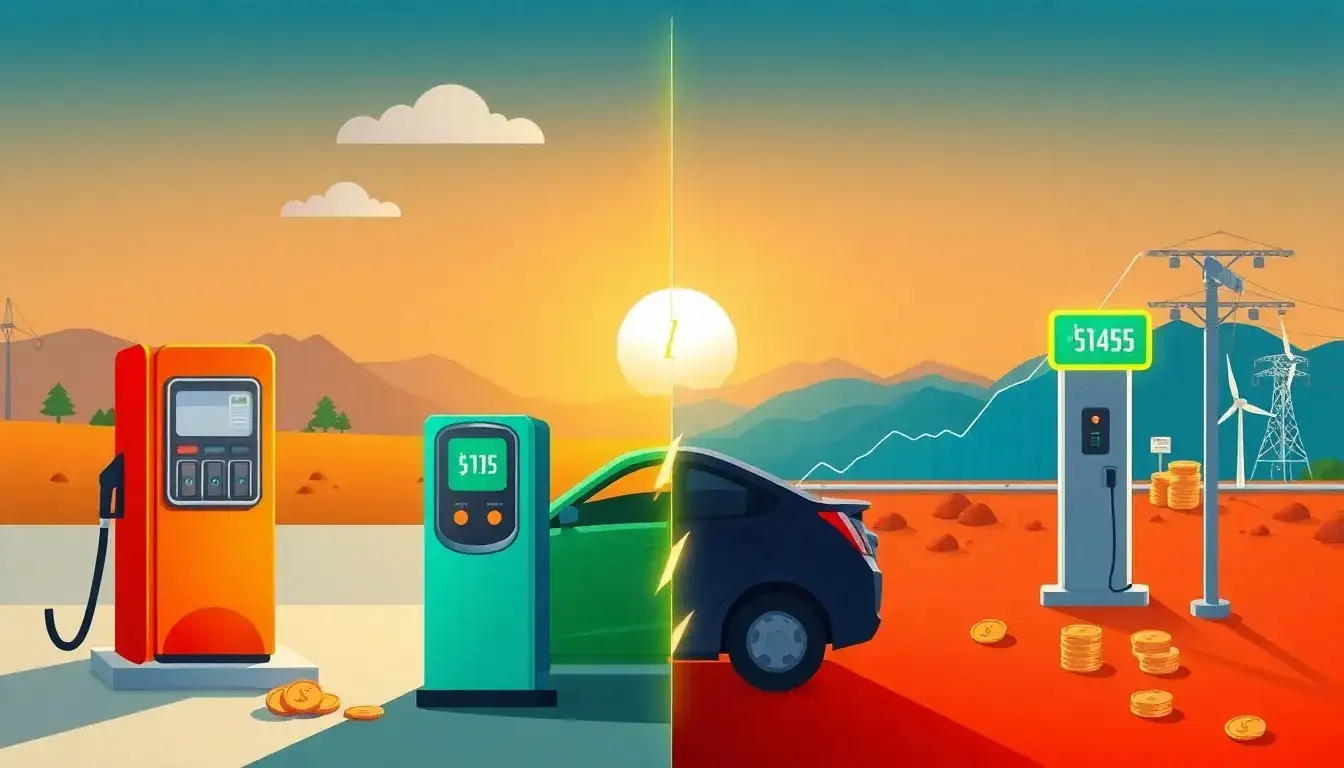 How does the cost of electricity in California affect the savings of driving an EV