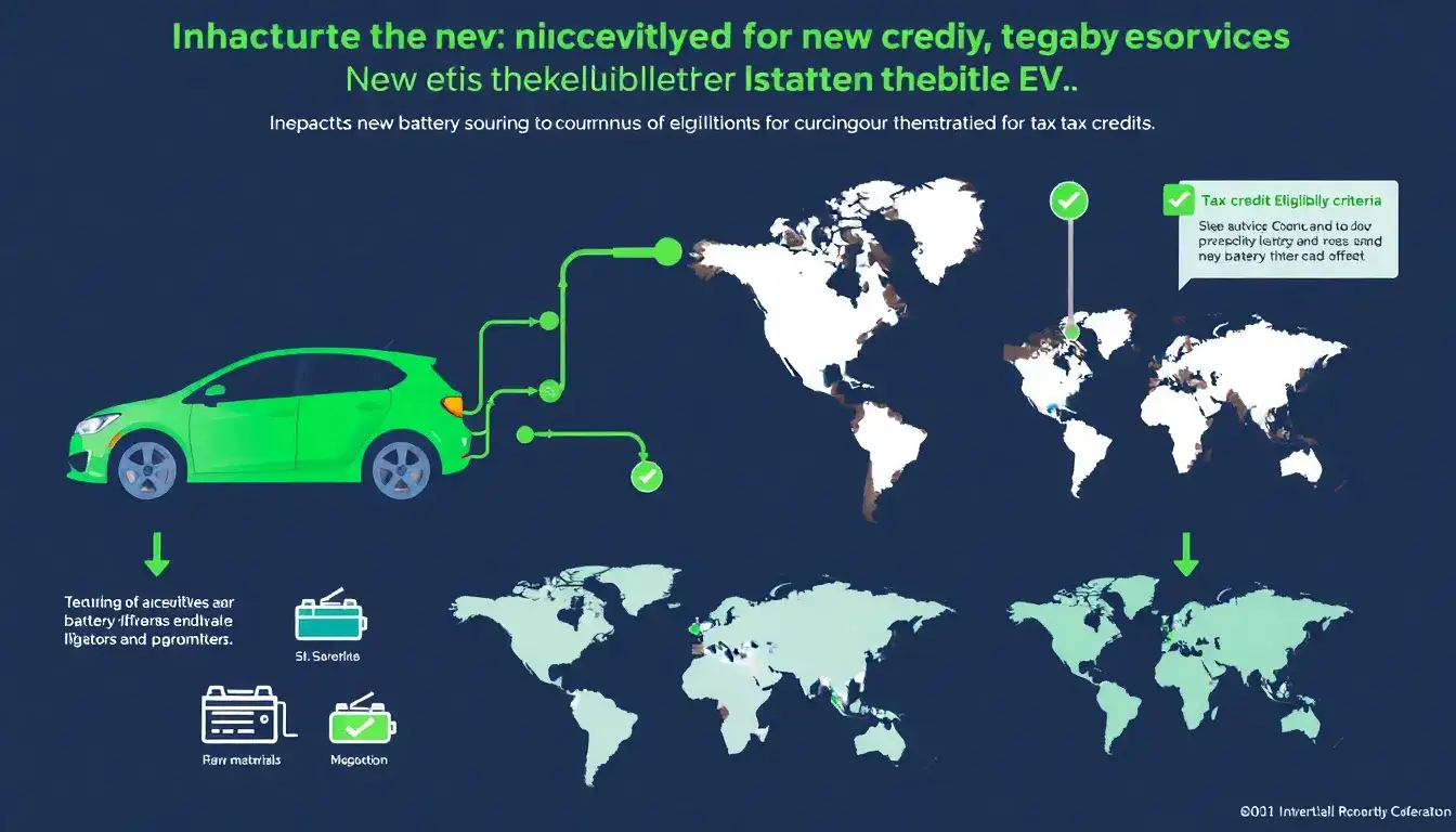 How do the new battery sourcing requirements affect the eligibility of EVs for tax credits