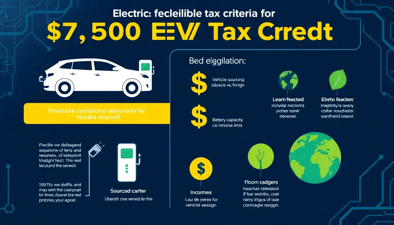 What are the eligibility criteria for the $7,500 federal EV tax credit