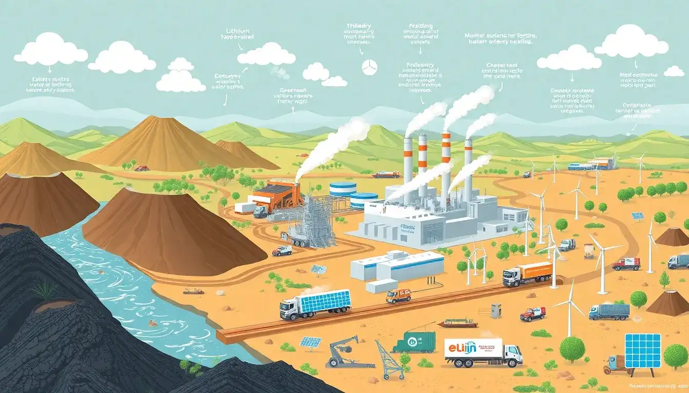 What are the main sources of emissions in the production of EV batteries