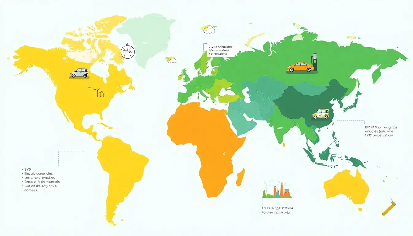 Are there any regions where EVs produce more emissions than gas-powered cars due to the energy mix