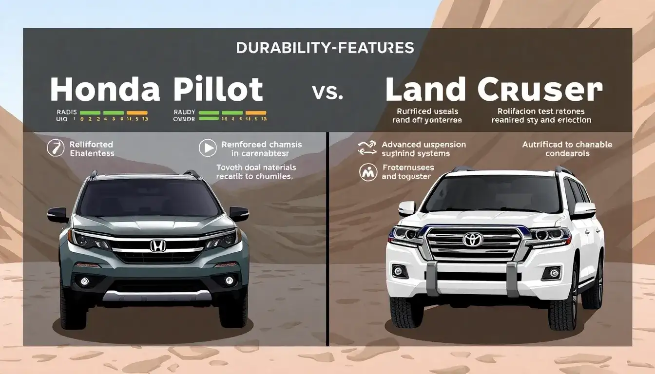 How does the Honda Pilot compare to the Toyota Land Cruiser in terms of longevity