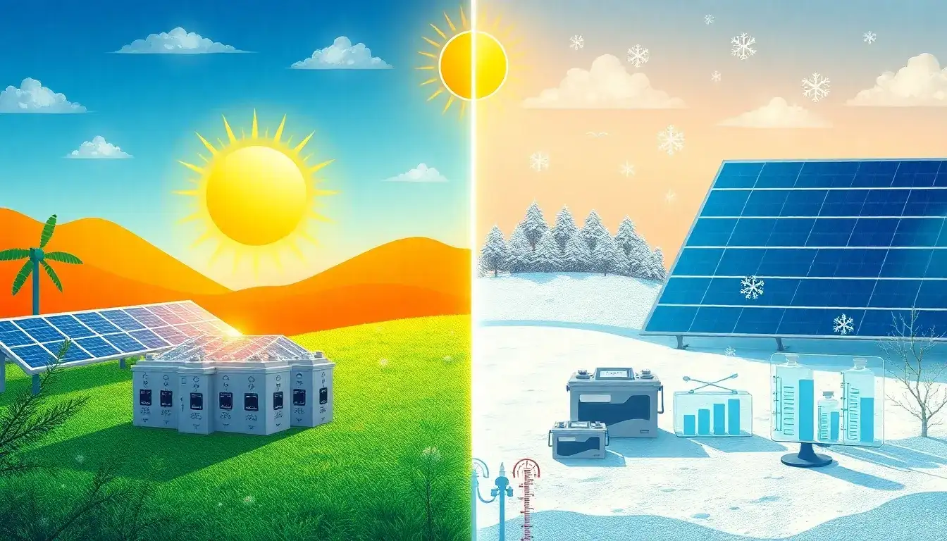 How does temperature affect the performance of solar batteries
