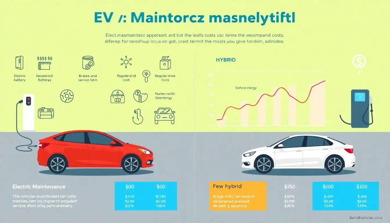 How do the long-term maintenance costs of electric vehicles compare to hybrids