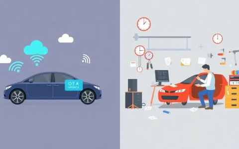 How do over-the-air updates compare to traditional software updates in cars