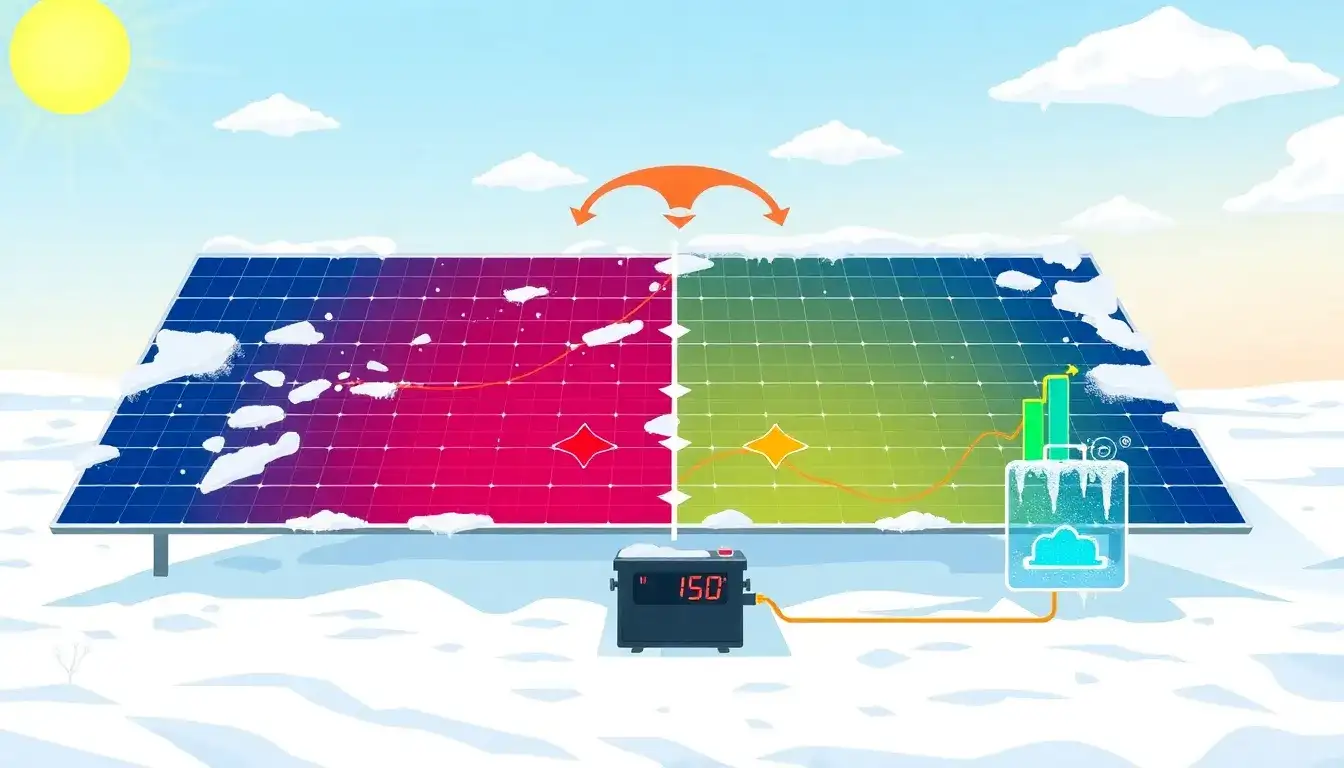 How does cold weather impact the charging and discharging cycles of solar batteries