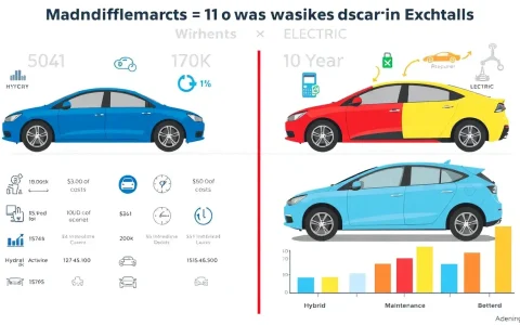 How do the maintenance costs of hybrids compare to those of electric vehicles over a 10-year period