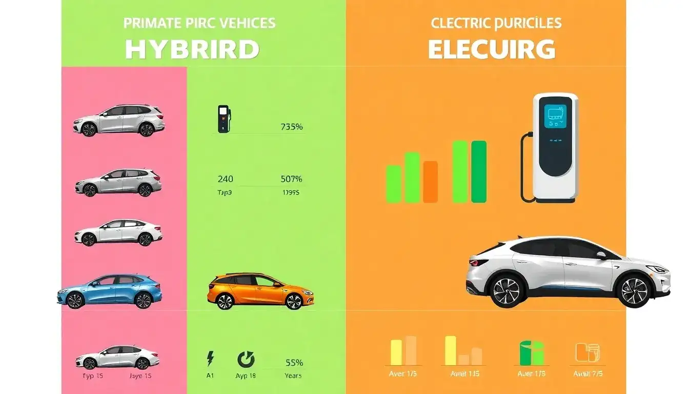 What are the initial purchase prices for hybrids versus electric vehicles