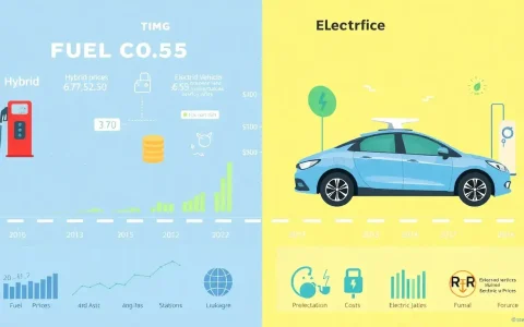 How do fuel costs for hybrids compare to electric vehicles over time