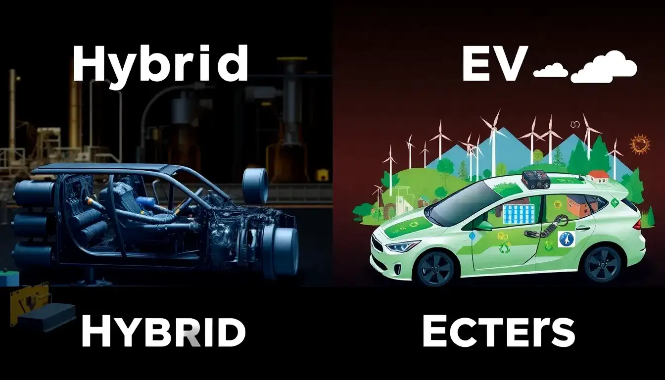How do the manufacturing processes of hybrids and EVs compare in terms of environmental impact