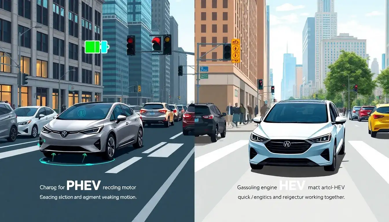 How do PHEVs perform in stop-and-go city traffic compared to HEVs