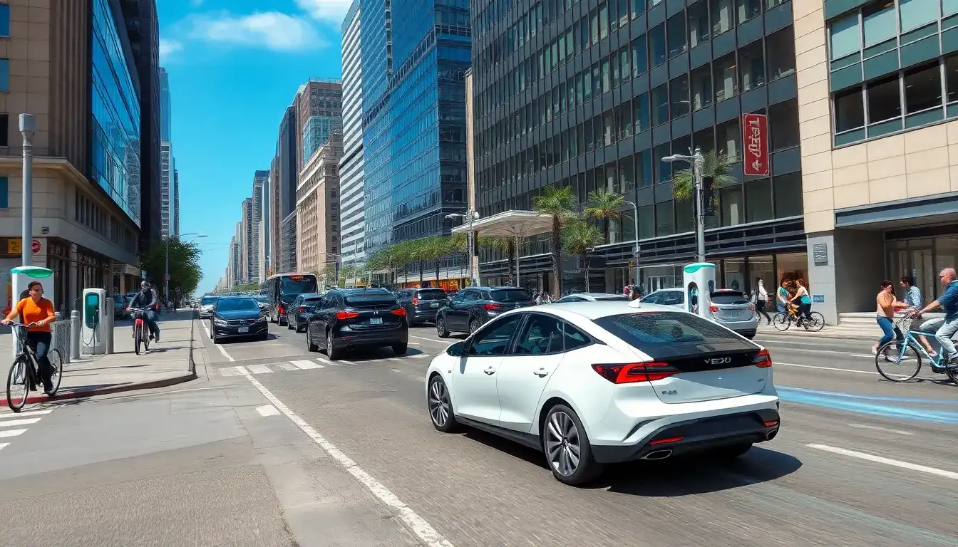 How does the all-electric range of PHEVs impact their performance in city traffic