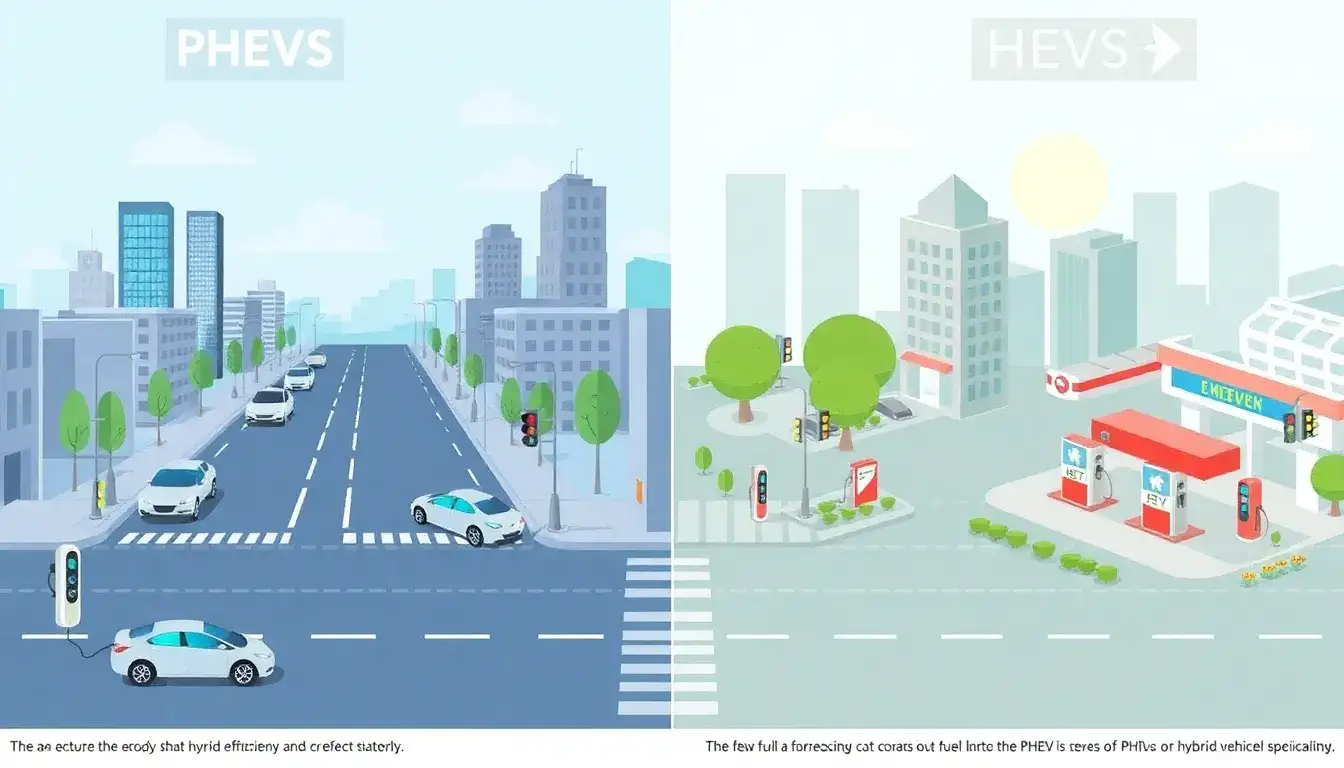 What are the real-world fuel efficiency differences between PHEVs and HEVs in urban areas