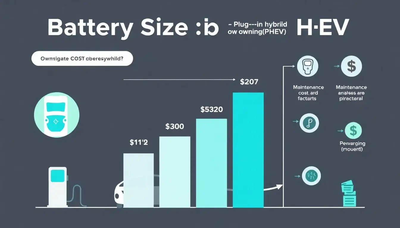 How does the battery size affect the overall cost of owning a PHEV
