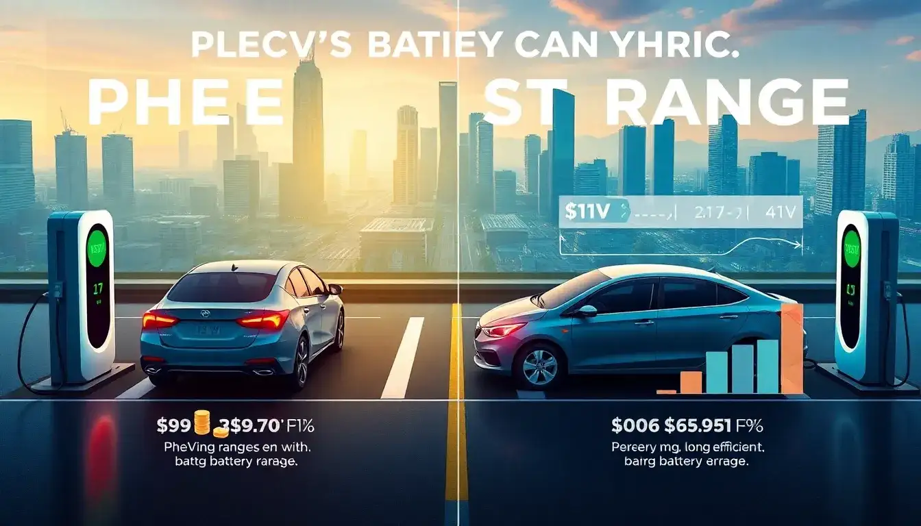 How does the battery range of PHEVs impact their cost savings