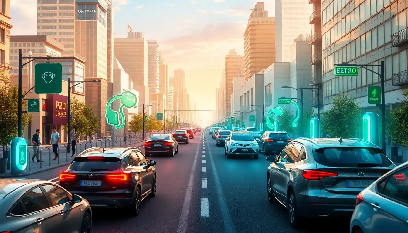 How does the electric range of PHEVs compare to pure electric vehicles in city driving