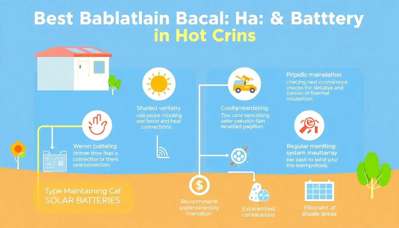 What are the best practices for maintaining solar batteries in hot climates