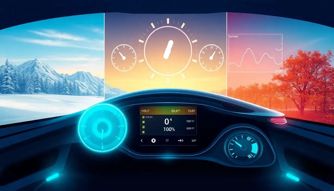 What role does ambient temperature play in the variability of PHEV electric range