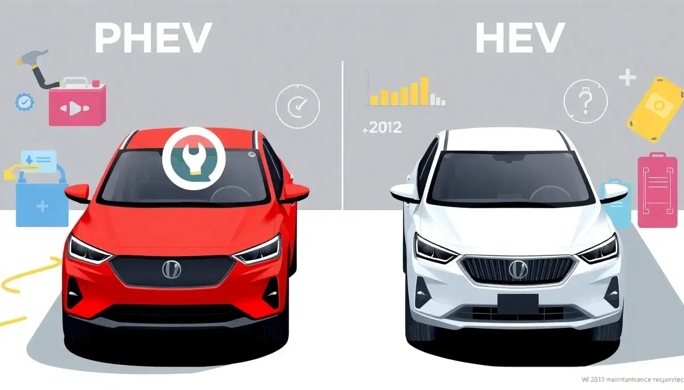 How often do PHEVs need battery maintenance compared to HEVs