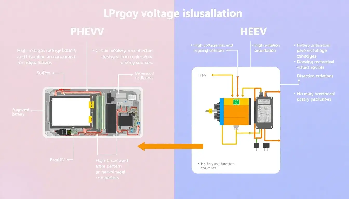 How does the high-voltage isolation system in PHEVs differ from that in HEVs