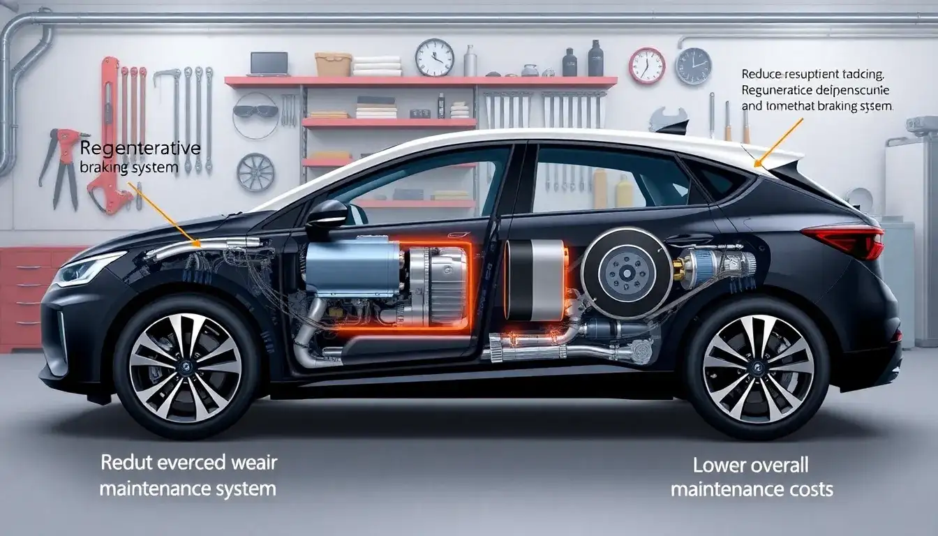 How does the regenerative braking system in PHEVs impact overall maintenance costs