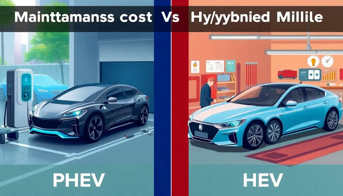 Are there any studies showing the average maintenance cost per mile for PHEVs versus HEVs