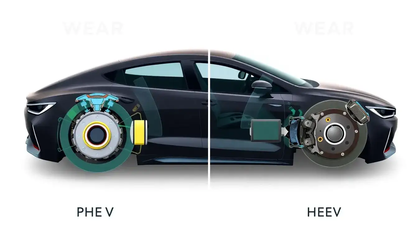 Are the brake systems in PHEVs more prone to wear than those in HEVs
