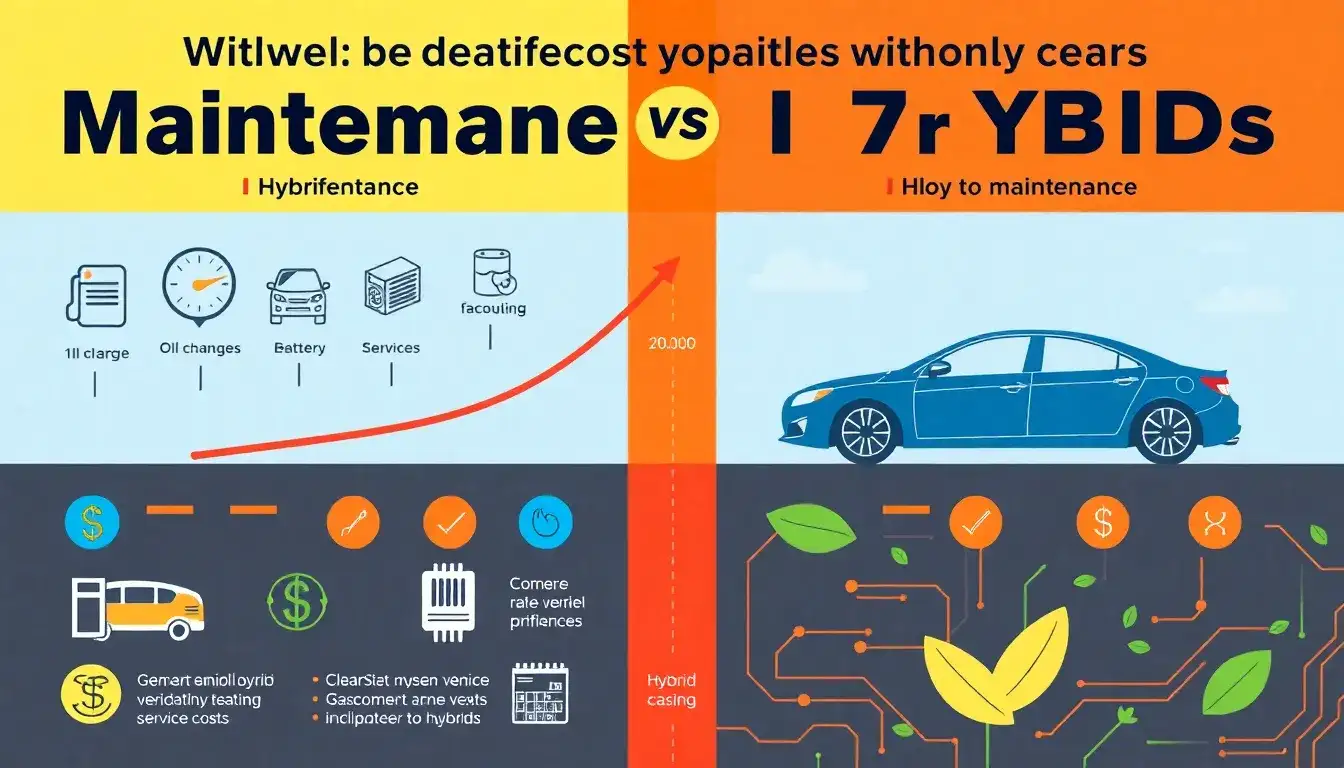 How do hybrid maintenance costs compare to gas-only vehicles over a 10-year period