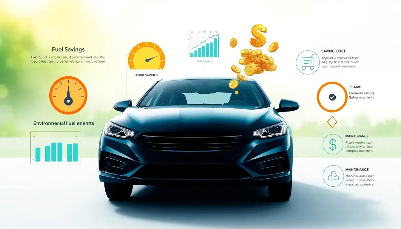 How does the fuel efficiency of hybrids impact their overall cost savings