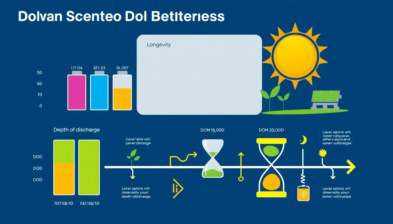 What role does the depth of discharge play in the longevity of solar batteries