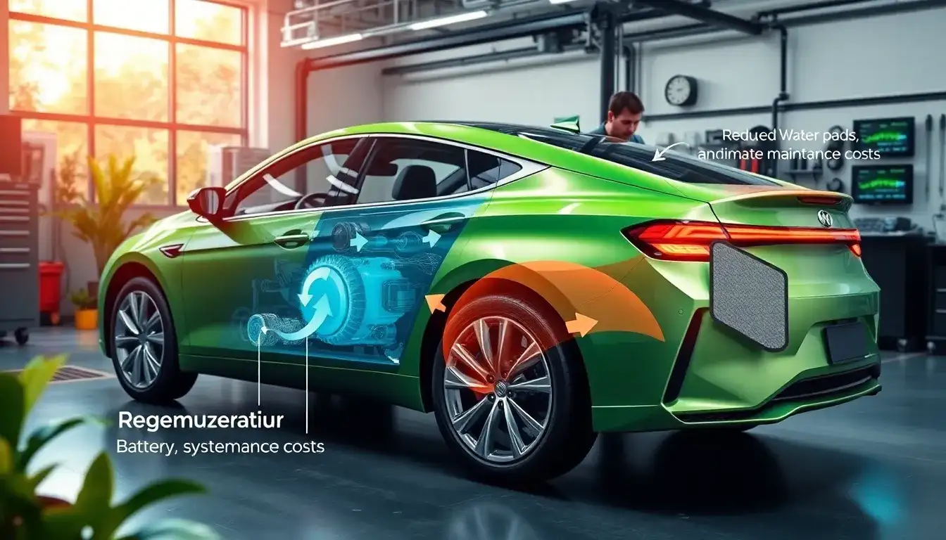 How does regenerative braking benefit hybrid car maintenance