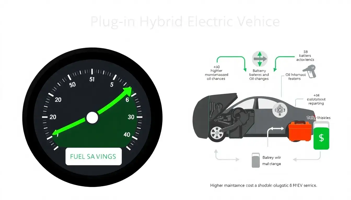 How do the fuel savings of PHEVs offset their higher maintenance costs over time