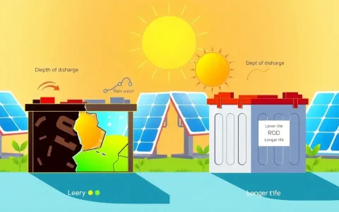 How does the depth of discharge affect the longevity of solar batteries