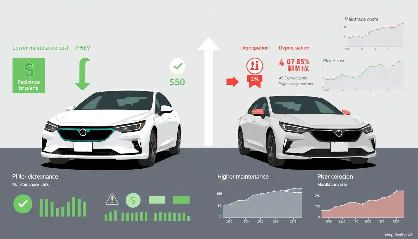 Do PHEVs with lower maintenance costs also have lower depreciation rates