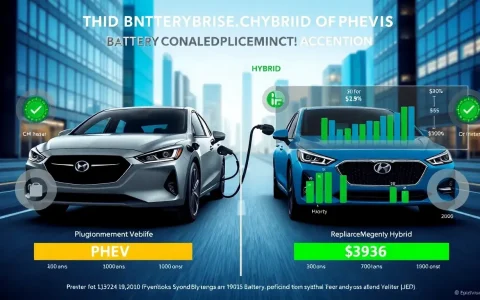 How do battery replacement costs for PHEVs compare to those for hybrids